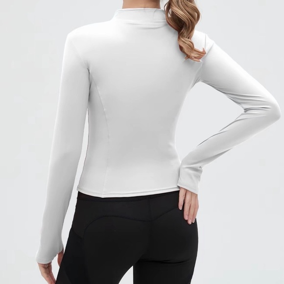 White Zip-Up Athletic Jacket - Picture 2 of 7